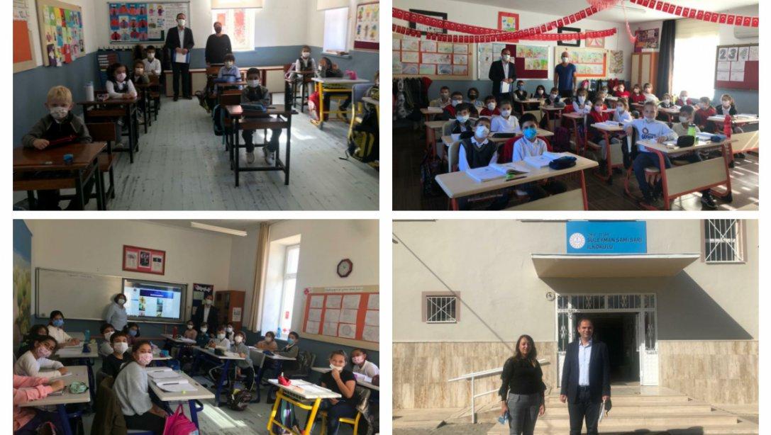 Şube Müdürümüz Ahmet Görceğiz'in Gazi İlkokulu ve Süleyman Sami Sarı İlkokuluna ziyareti